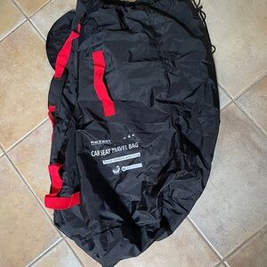 Kids Car Seat Travel Bag — Black with Red Handles